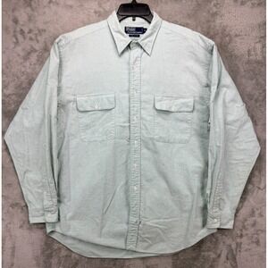 Polo Ralph Lauren Mens Shirt XL Light Green Cotton Long Sleeve Button Up Outdoor